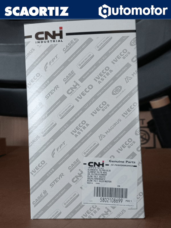 Filtro aceite IVECO. Referencia 5802108699