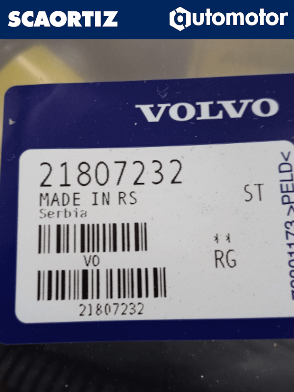 21807232 Manguera de Urea Volvo - Manguera de Urea Volvo Ref: 21807232