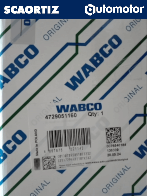 4729051160 Valvula de Control Wabco - Válvula de Control WABCO Ref: 4729051160