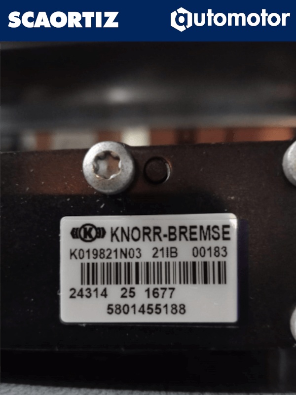 K019821N03 Valvula de Control Knorr Bremse - Valvula de Control KNORR-BREMSE Referencia: K019821N03