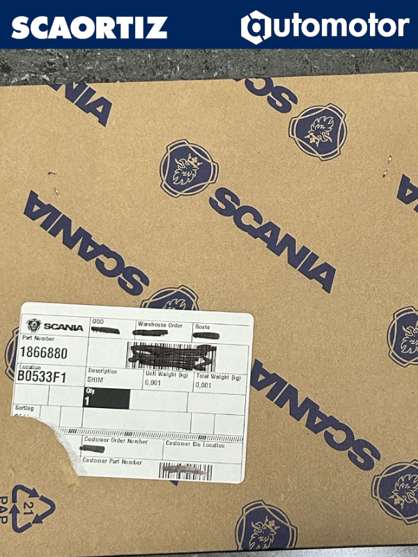 Arandela de Ajuste Scania Referencia: 1866880