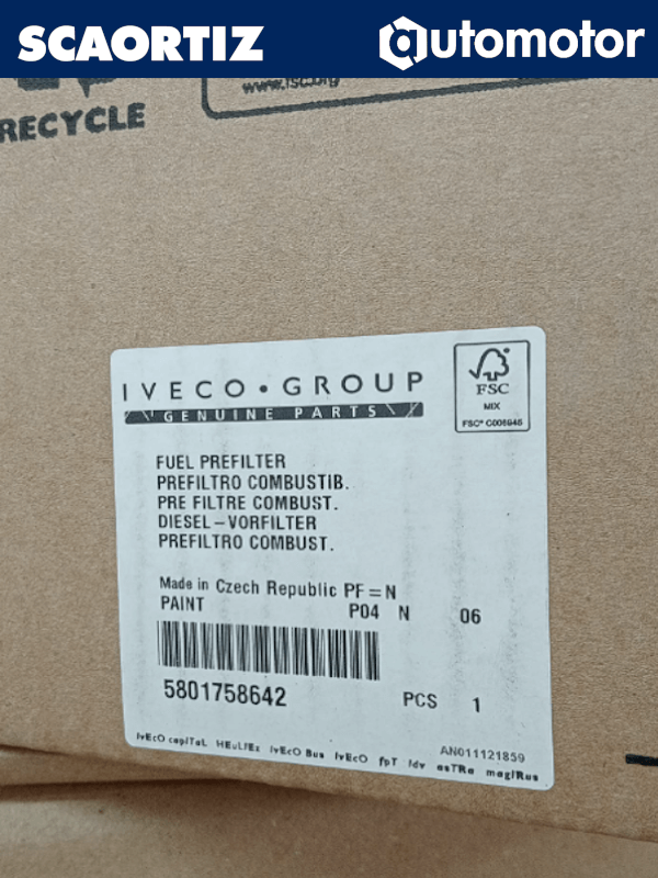 Pre-Filtro Iveco Referencia: 5801758642