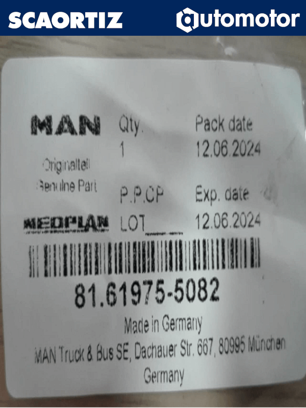 Tuberia de Refrigerante MAN Referencia: 81619755082