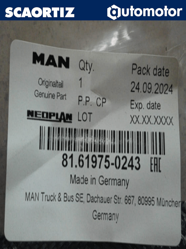 Tubo Flexible Man Referencia: 81619750243