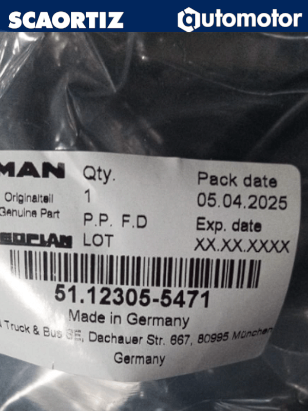 Tuberia Fuga de Aceite Man Referencia: 51123055471