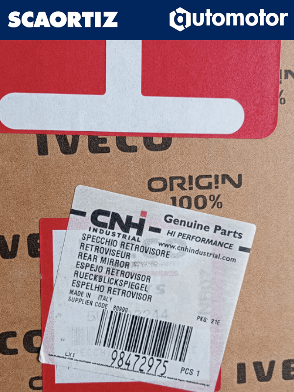 Espejo Retrovisor Iveco Referencia: 98472975